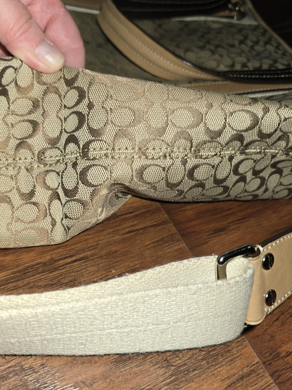 Coach Signature Jacquard Canvas Tote in Khaki